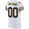 Custom White Black-Gold Mesh Authentic Football Jersey