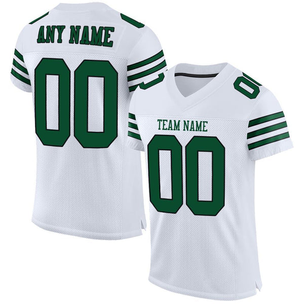 Custom White Gotham Green-Black Authentic Football Jersey Youth Size:S