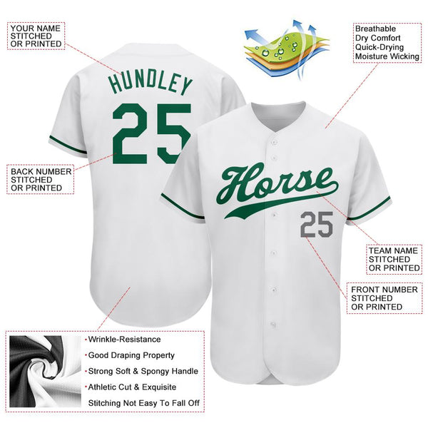 Custom Kelly Green Baseball Jersey White-Gray Authentic St. Patrick's Day -  FansIdea