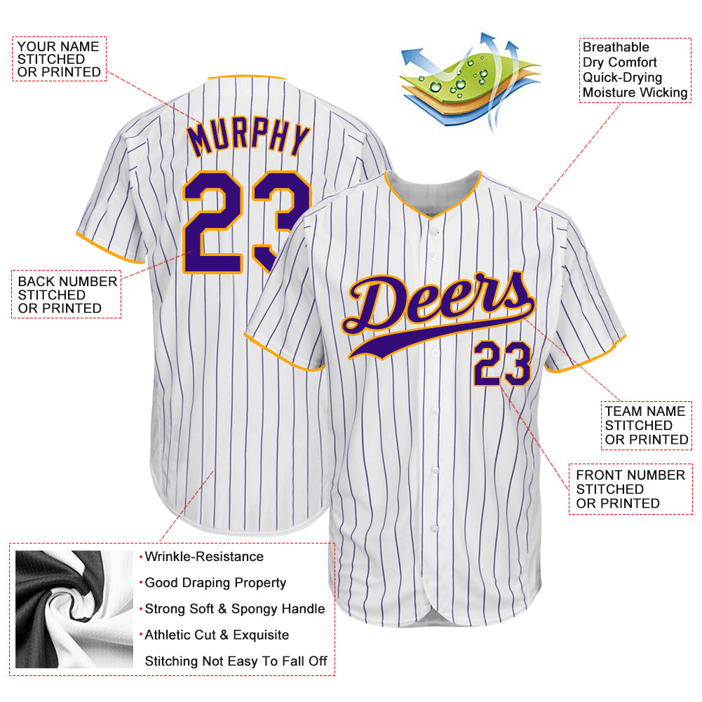 Pinstripe Purple on Gray Athletic Jersey Baseball Uniform 58 Wide