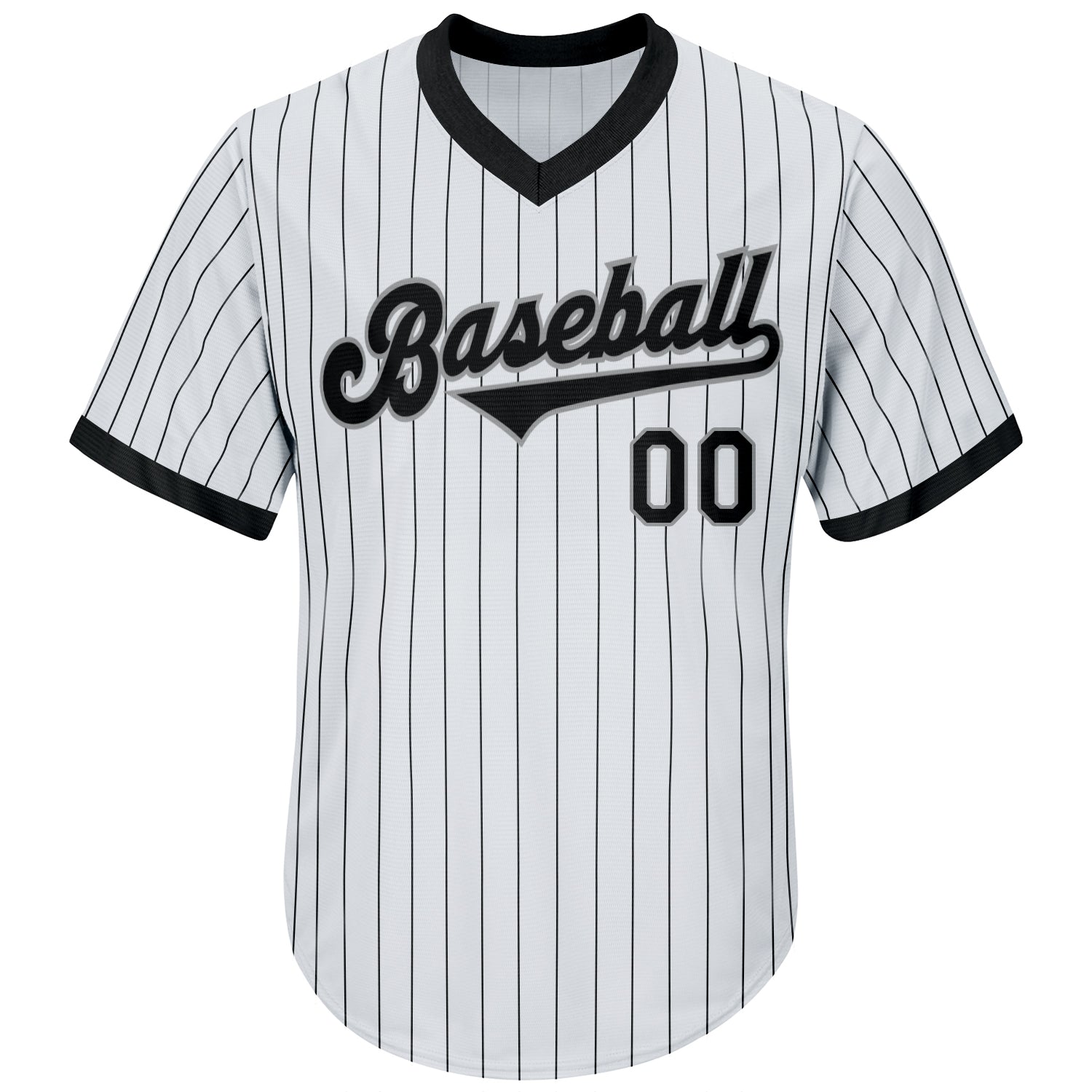 Custom White Black Pinstripe Black-Gray Authentic Throwback Rib-Knit Baseball Jersey Shirt Women's Size:S