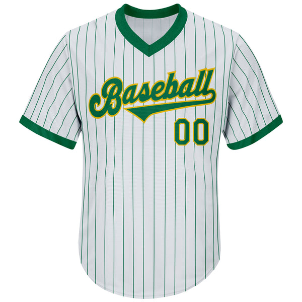 Custom Green White-Gold Authentic Throwback Rib-Knit Baseball Jersey Shirt Women's Size:S