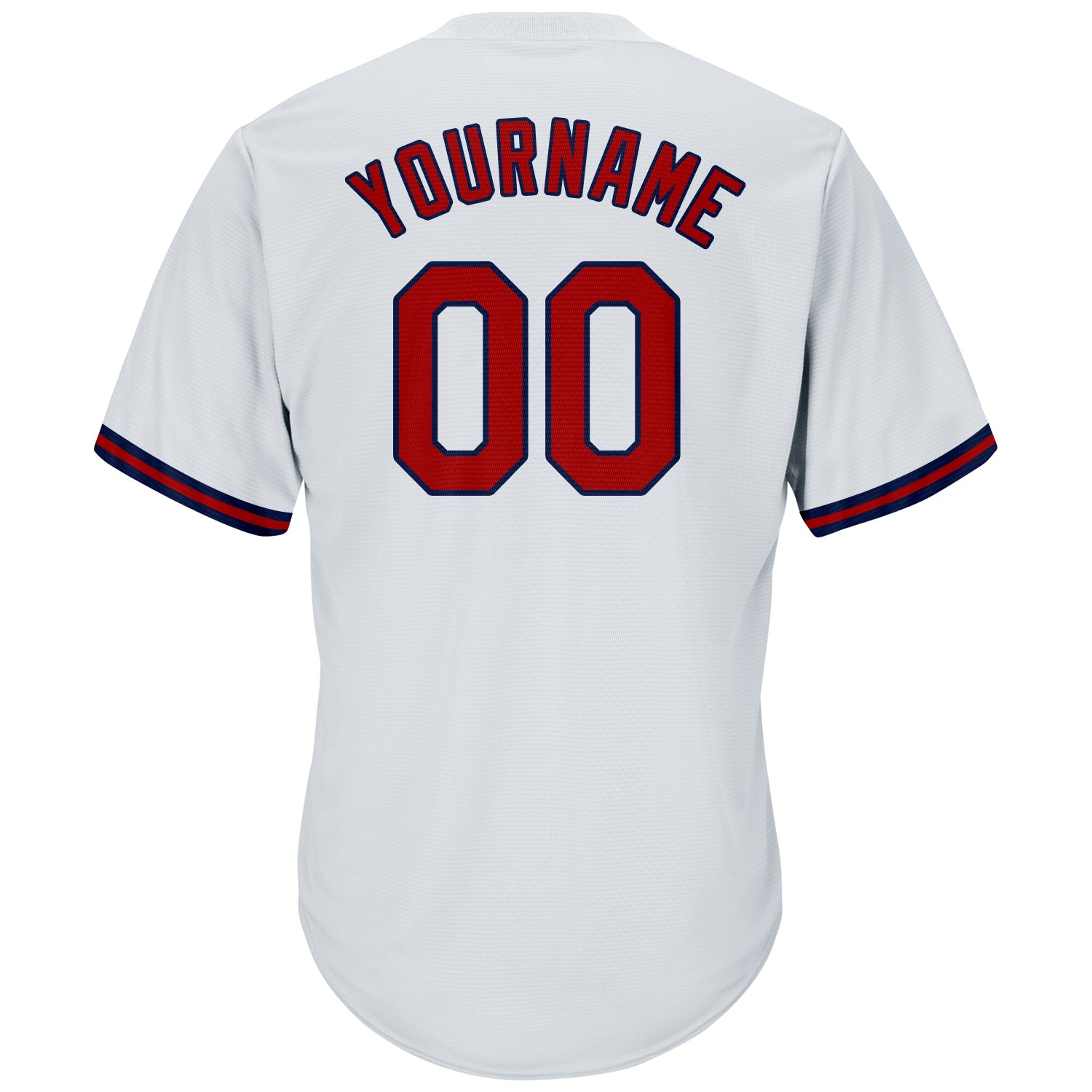 Custom White Red-Navy Authentic Throwback Rib-Knit Baseball Jersey Shirt