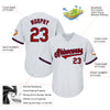 Custom White Red-Navy Authentic Throwback Rib-Knit Baseball Jersey Shirt