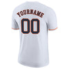 Custom White Navy-Orange Performance T-Shirt