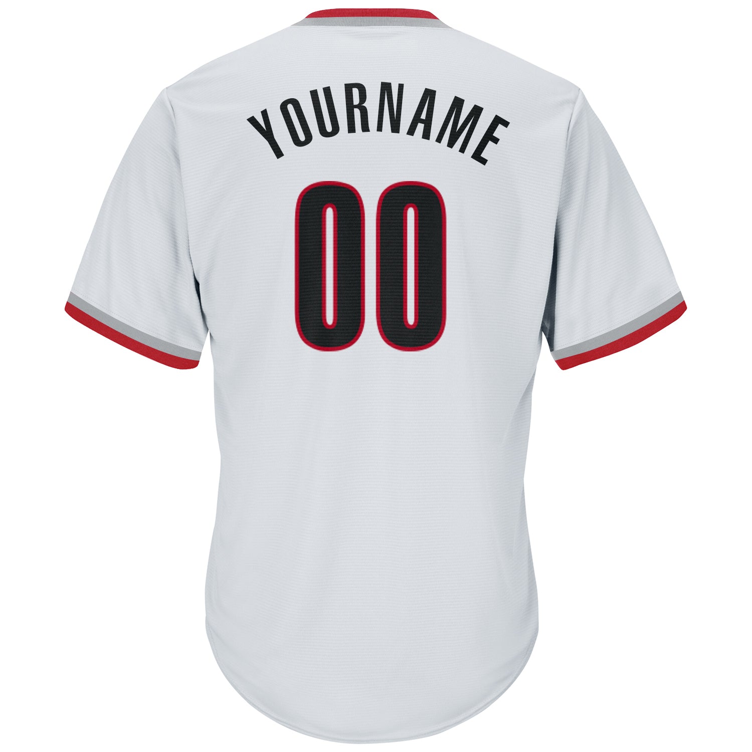 Custom White Black-Red Authentic Throwback Rib-Knit Baseball Jersey Shirt