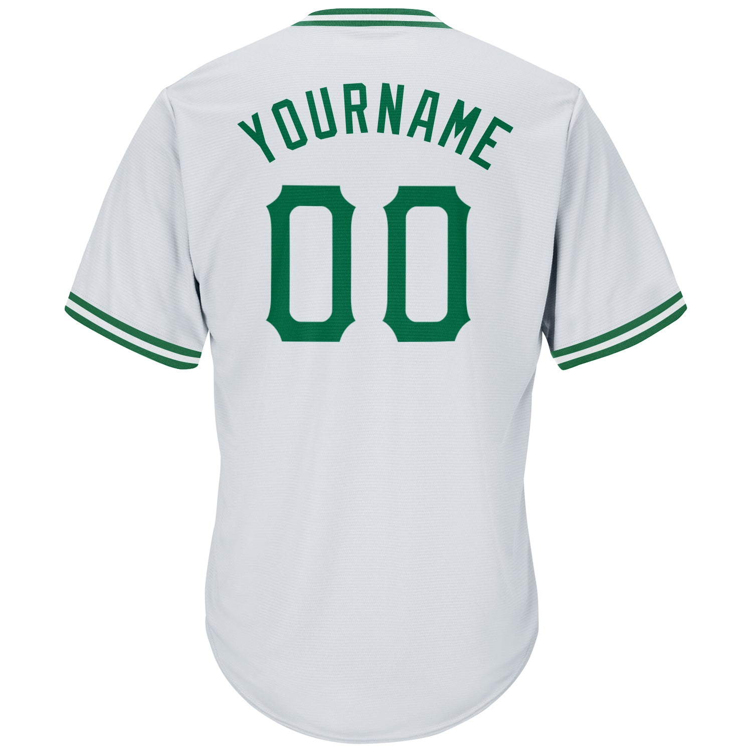 Custom White Kelly Green Authentic Throwback Rib-Knit Baseball Jersey Shirt