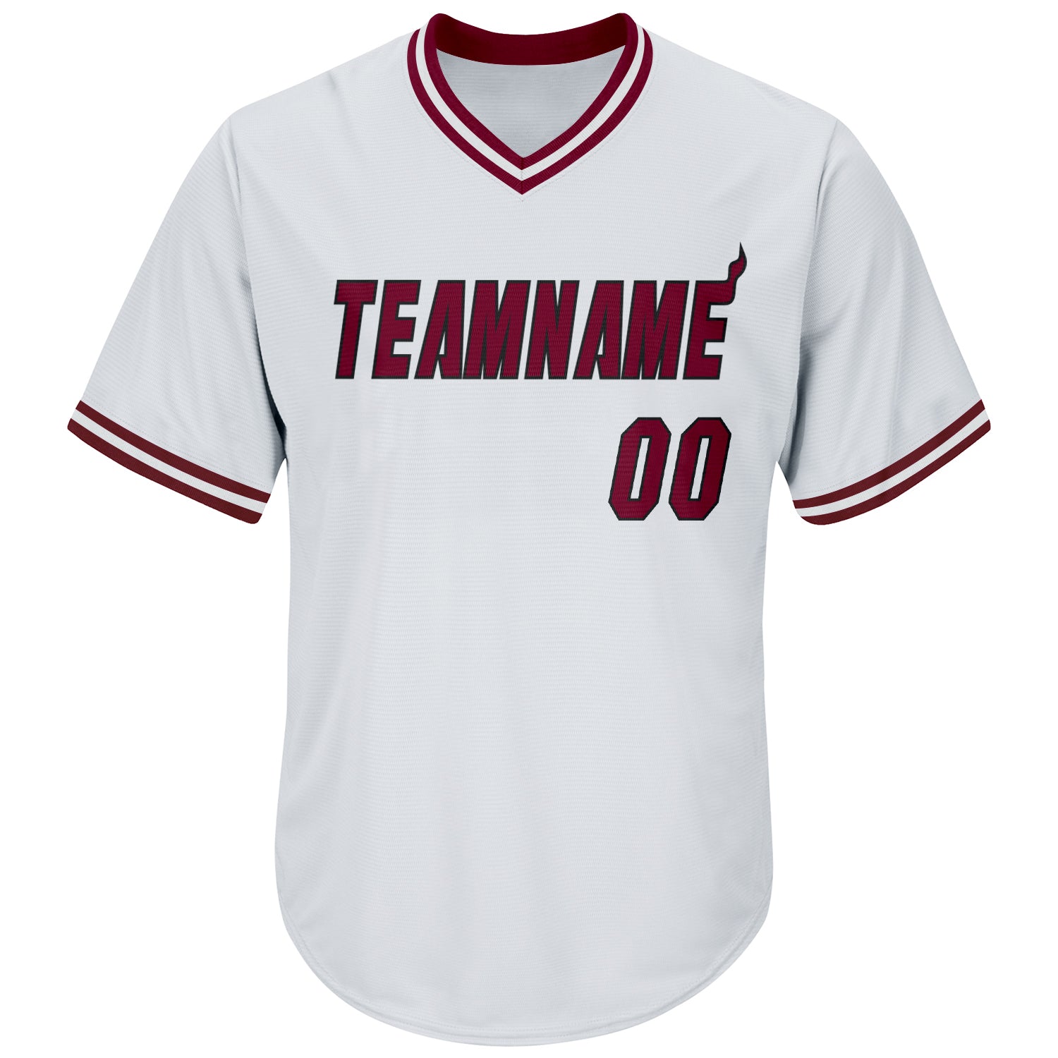 Custom White Maroon-Black Authentic Throwback Rib-Knit Baseball Jersey Shirt Youth Size:M