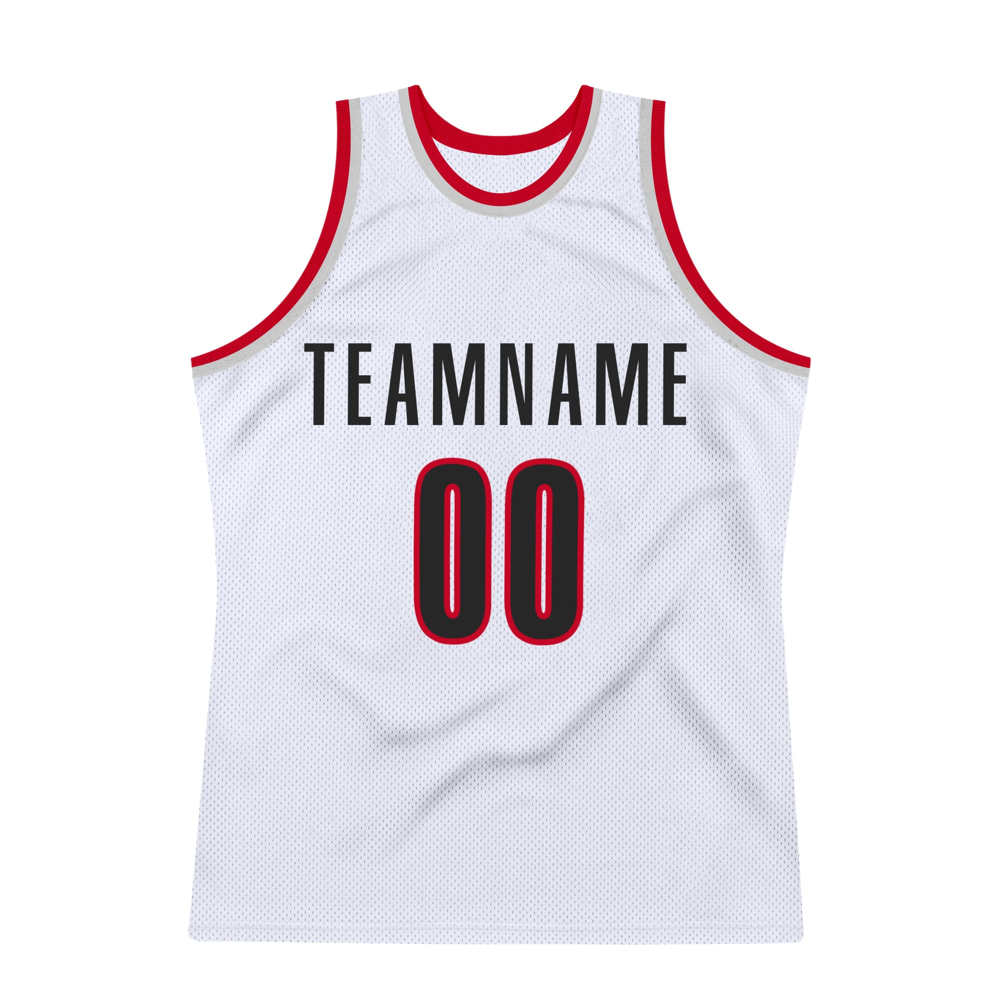 Custom White Red-Black Authentic Throwback Basketball Jersey