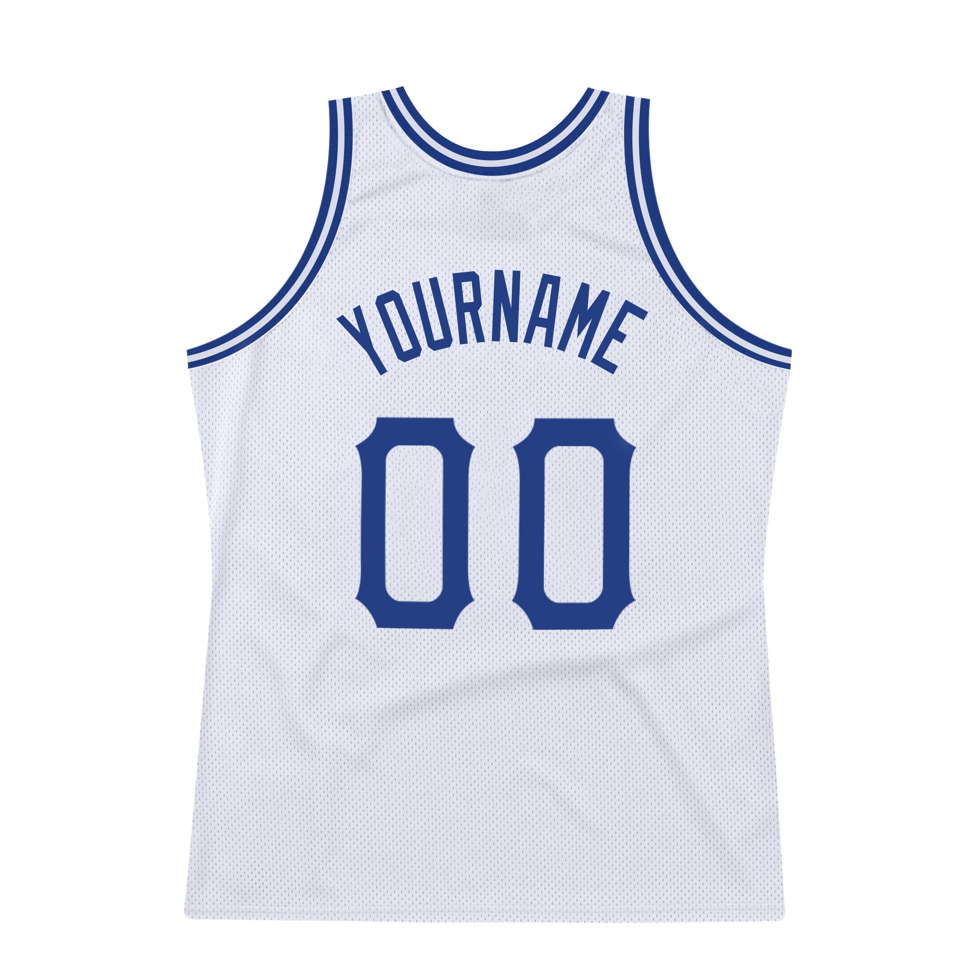 Custom White Royal-Red Authentic Throwback Basketball Jersey