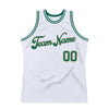 Custom White Kelly Green-Old Gold Authentic Throwback Basketball Jersey