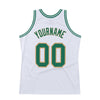 Custom White Kelly Green-Old Gold Authentic Throwback Basketball Jersey