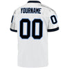 Custom White Black-Light Blue Mesh Authentic Throwback Football Jersey