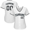 Custom White Black-Silver Authentic Baseball Jersey