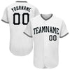 Custom White Black-Silver Authentic Baseball Jersey