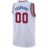 Custom White Royal Pinstripe Red-Royal Authentic Basketball Jersey