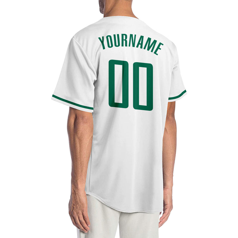 Custom Baseball Jersey White Kelly Green-Light Gray Authentic Men's Size:XL