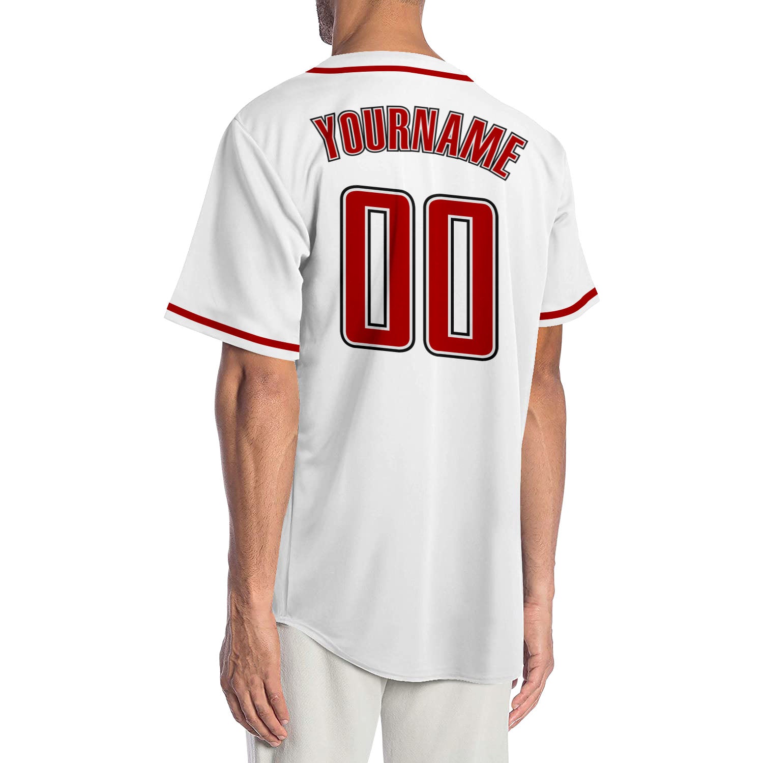 Sale Build White Baseball Authentic Black Jersey Red