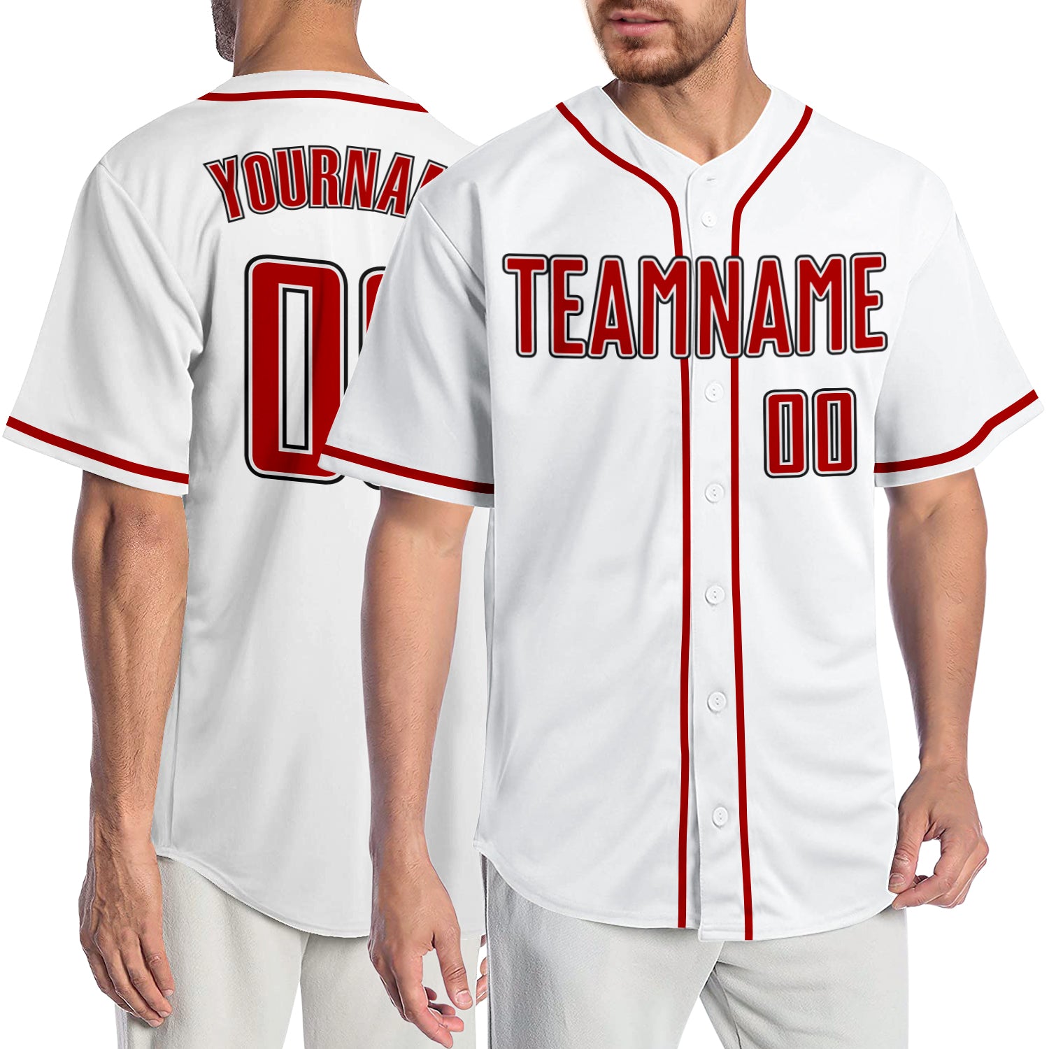 Sale Build White Baseball Authentic Black Jersey Red