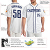 Custom White Navy Authentic Baseball Jersey