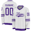 Custom White Purple Hockey Jersey