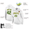 Custom Stitched White Green-Gold Sports Pullover Sweatshirt Hoodie