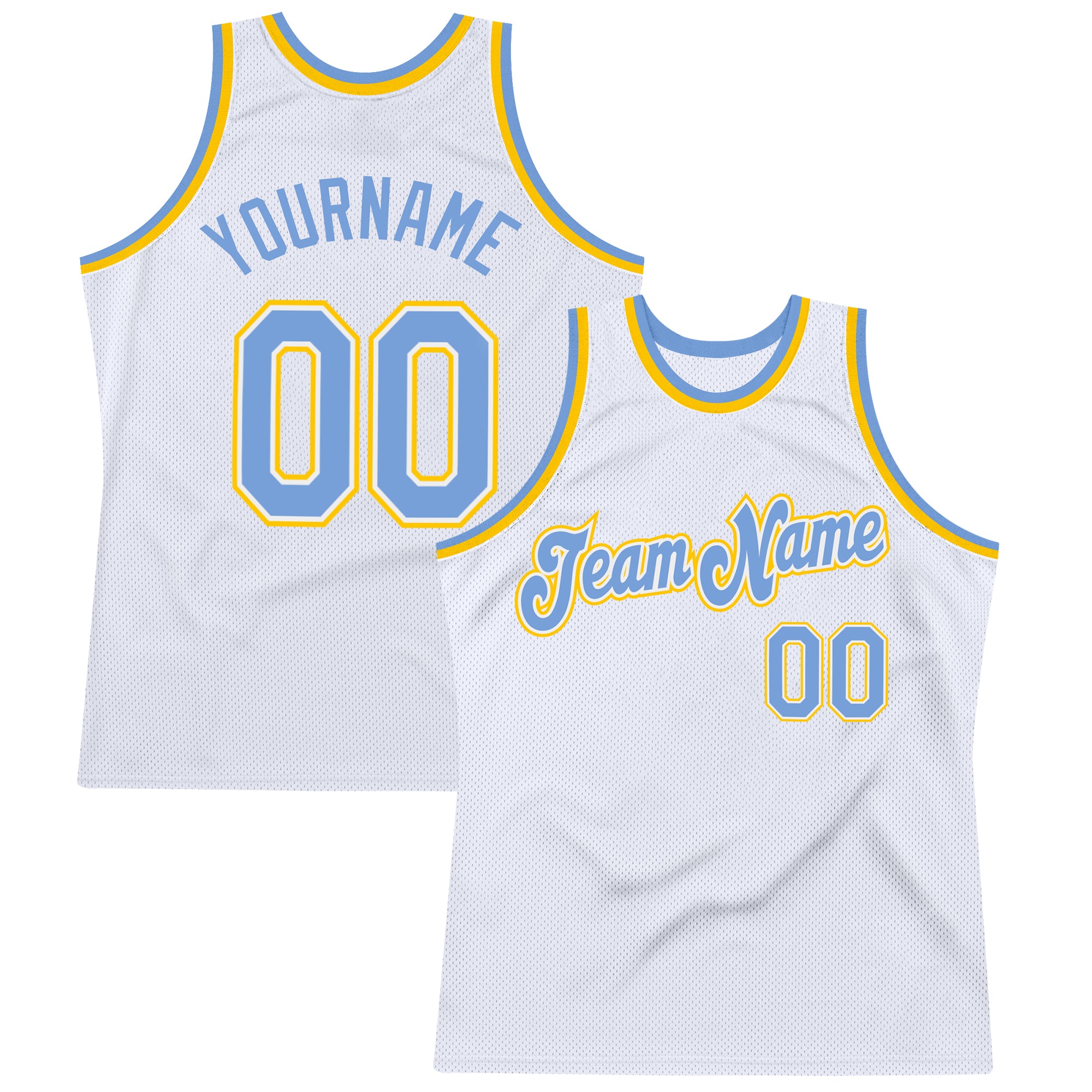 Custom City Edition Basketball Jersey Light Blue White Authentic - FansIdea