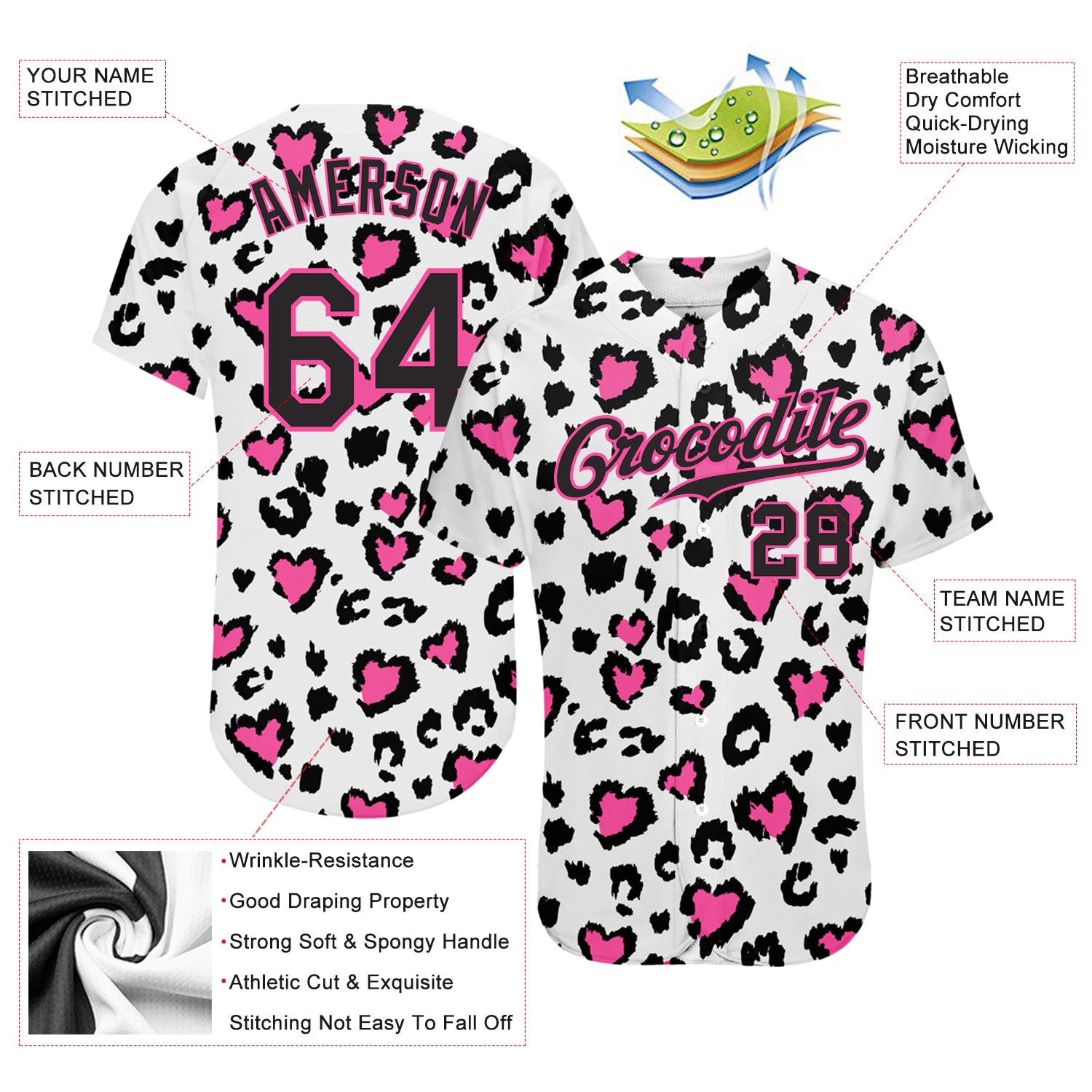 Cheap Custom Pink Pink-Black 3D Pattern Design Authentic Baseball