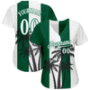 Custom White White-Kelly Green 3D Pattern Design Hawaii Coconut Trees Authentic Baseball Jersey