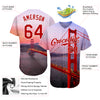 Custom White Red-White 3D Pattern Design Golden Gate Bridge Authentic Baseball Jersey