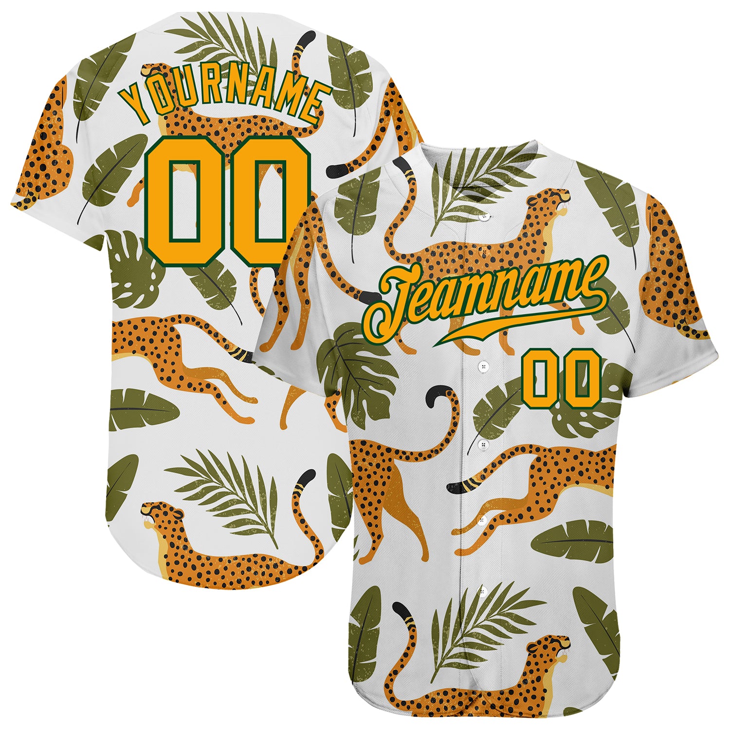 Custom Name Jungle Palm Tropical Pattern White Orange Custom Name Baseball  Jerseys Shirt - Freedomdesign