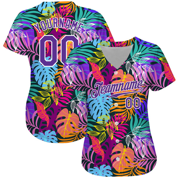 Custom Royal Navy-Orange 3D Pattern Design Palm Trees Authentic Baseball  Jersey Discount