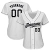 Custom White Black-Gray Authentic Baseball Jersey